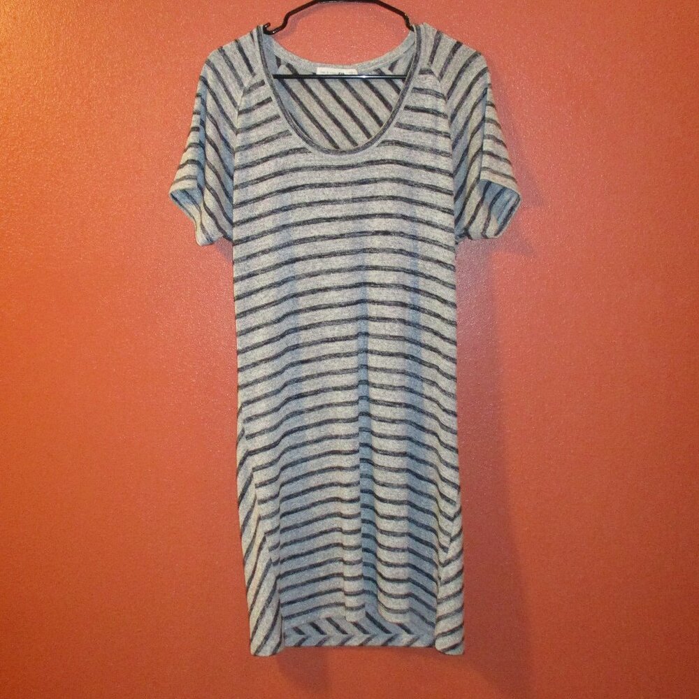 Rag Bone Dress Woman Medium Gray Black Stripe Outdoor Travel Vacation Dress
